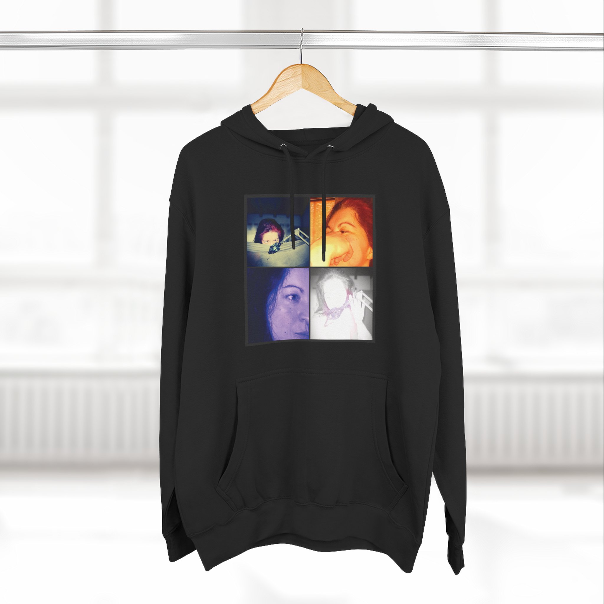 Three-Panel Hoodie — Retro Photo Collage & "Darkness & Soul" Tracklist Fleece Hoodie - Imagen 4