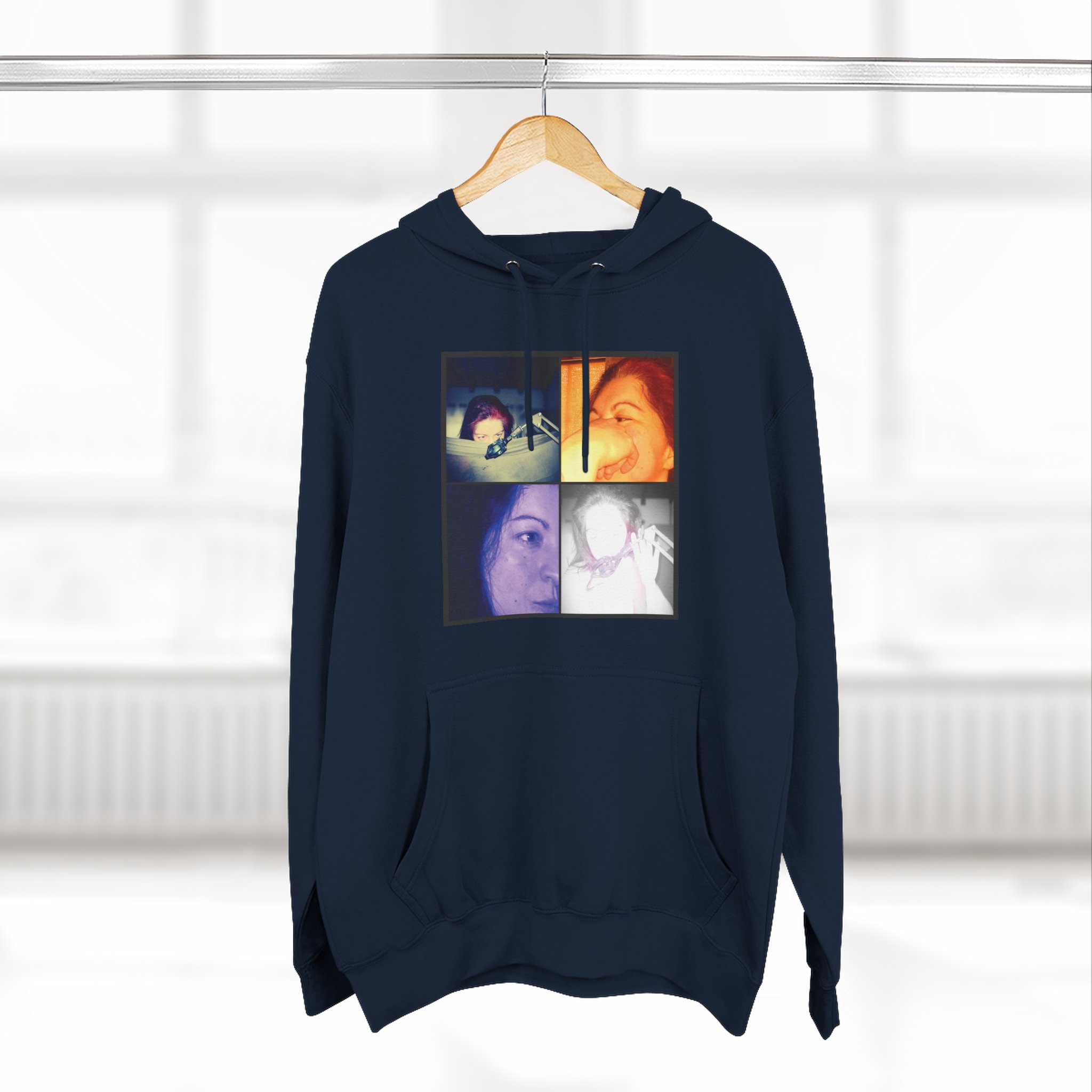 Three-Panel Hoodie — Retro Photo Collage & "Darkness & Soul" Tracklist Fleece Hoodie - Imagen 20
