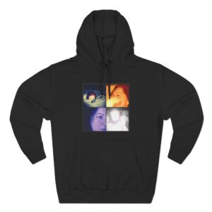 Three-Panel Hoodie — Retro Photo Collage & "Darkness & Soul" Tracklist Fleece Hoodie