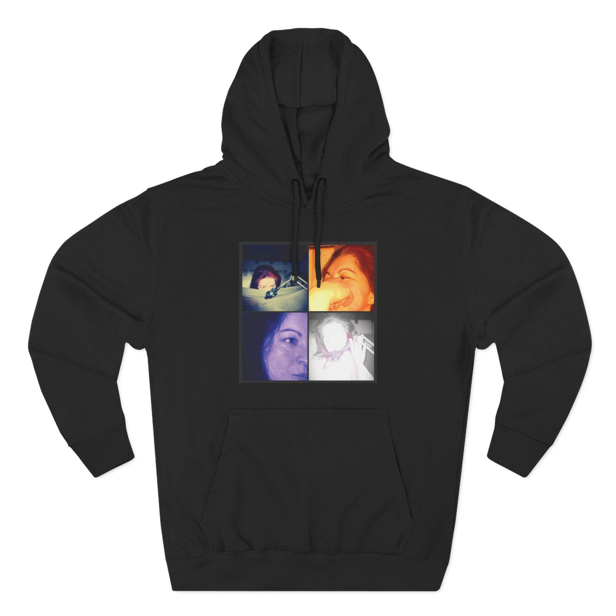 Three-Panel Hoodie — Retro Photo Collage & "Darkness & Soul" Tracklist Fleece Hoodie