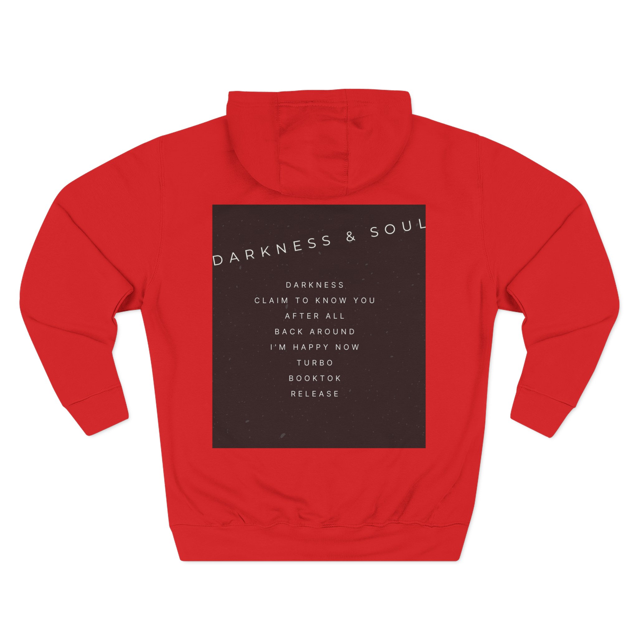 Three-Panel Hoodie — Retro Photo Collage & "Darkness & Soul" Tracklist Fleece Hoodie - Imagen 26