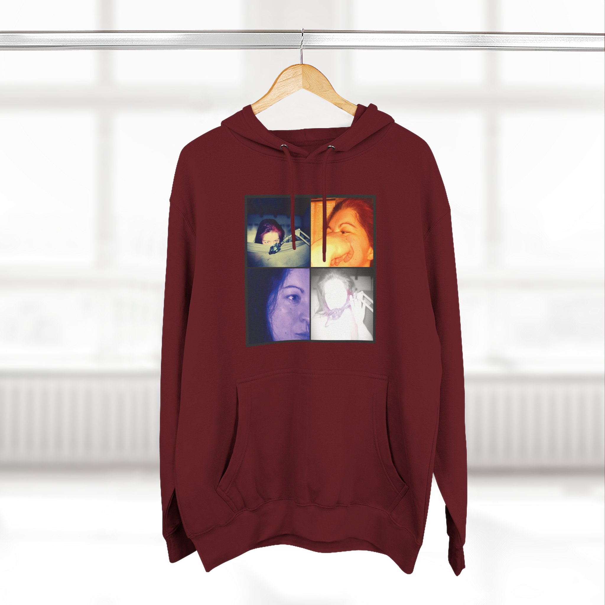 Three-Panel Hoodie — Retro Photo Collage & "Darkness & Soul" Tracklist Fleece Hoodie - Imagen 32