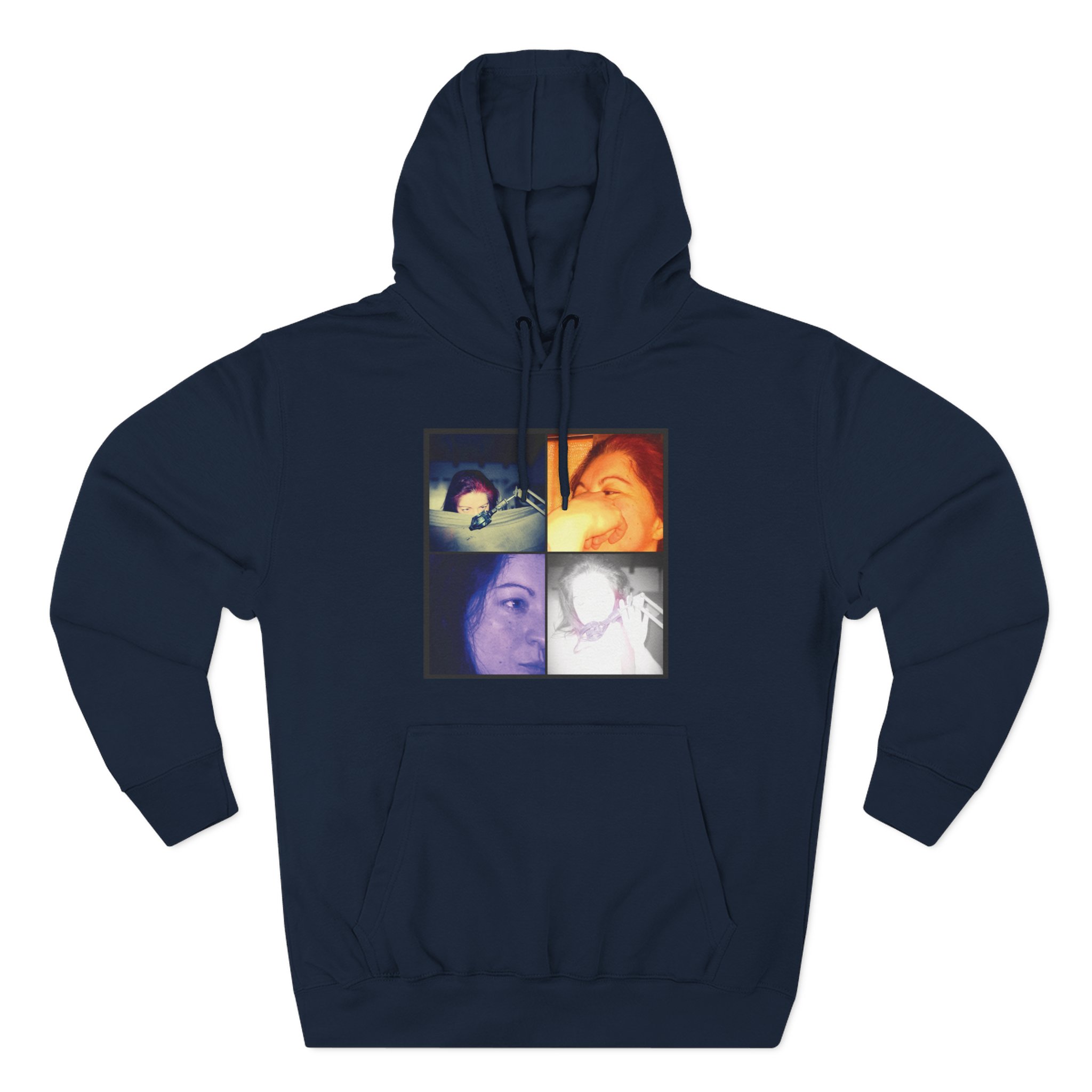 Three-Panel Hoodie — Retro Photo Collage & "Darkness & Soul" Tracklist Fleece Hoodie - Imagen 17