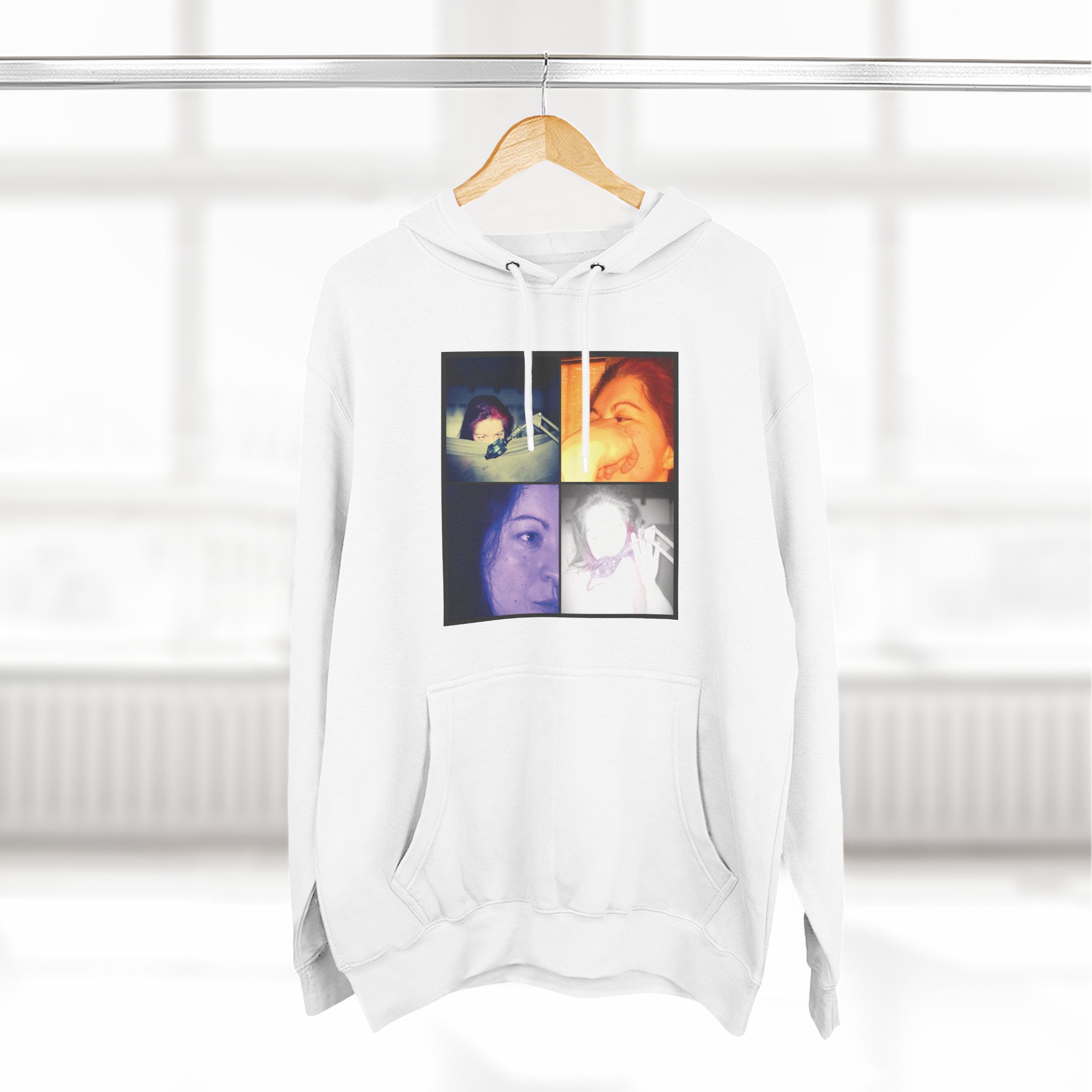 Three-Panel Hoodie — Retro Photo Collage & "Darkness & Soul" Tracklist Fleece Hoodie - Imagen 8