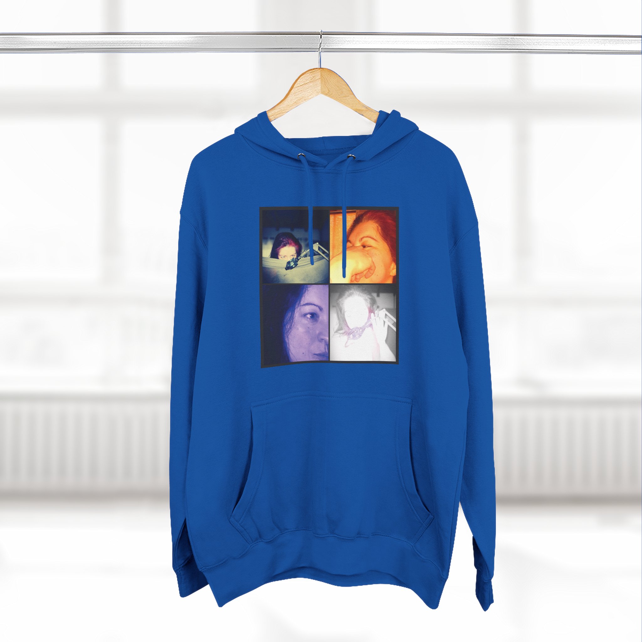 Three-Panel Hoodie — Retro Photo Collage & "Darkness & Soul" Tracklist Fleece Hoodie - Imagen 16
