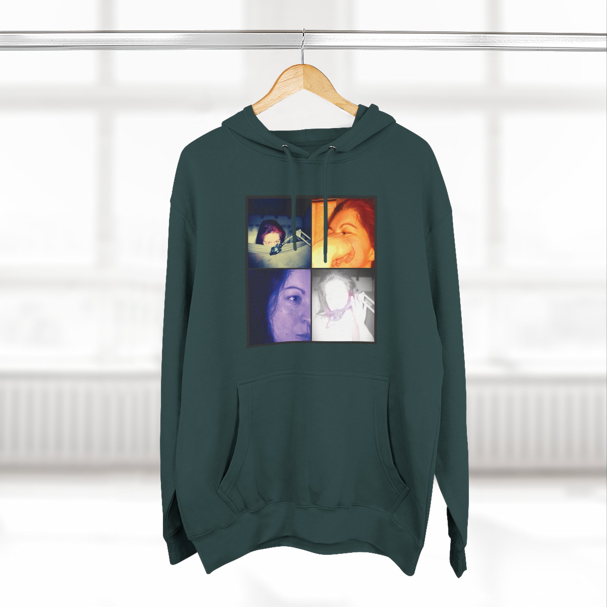 Three-Panel Hoodie — Retro Photo Collage & "Darkness & Soul" Tracklist Fleece Hoodie - Imagen 12