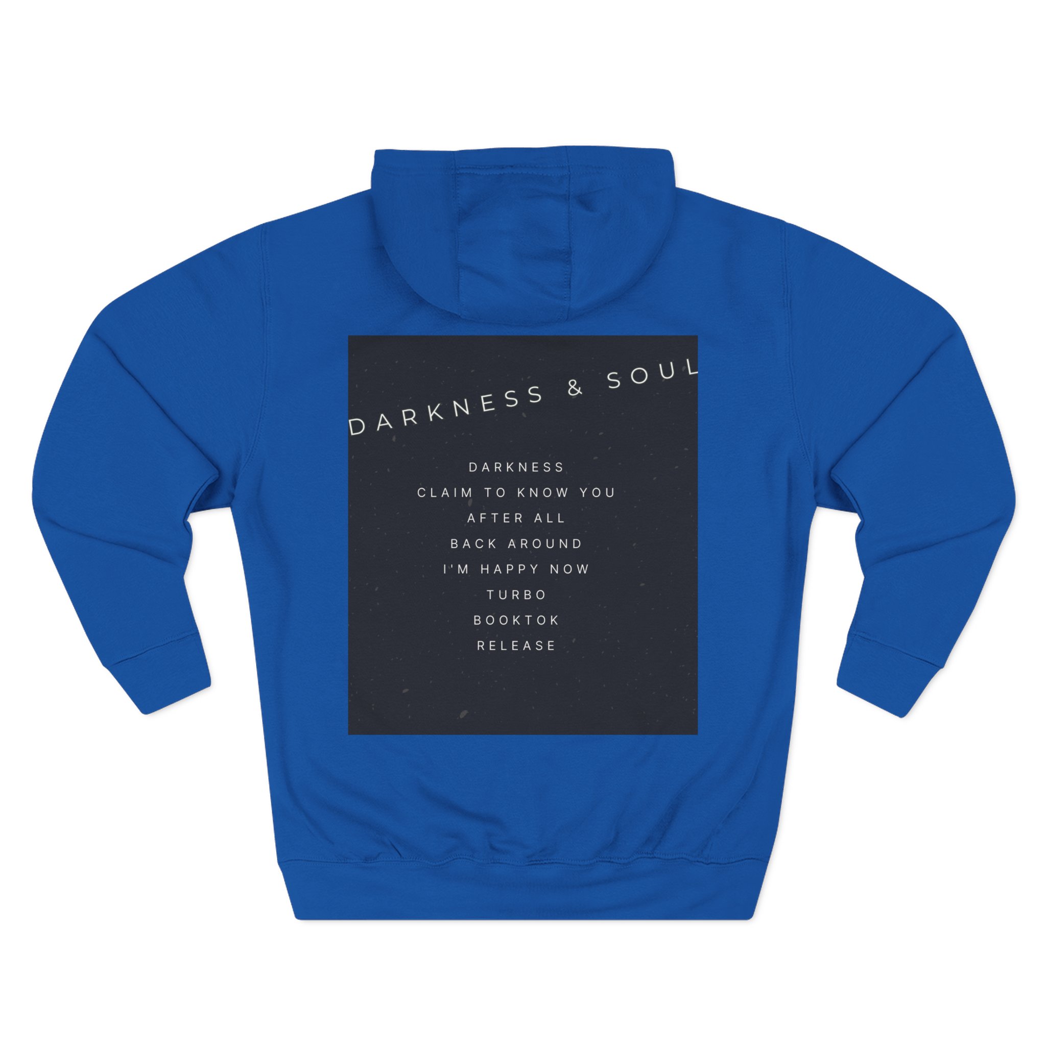 Three-Panel Hoodie — Retro Photo Collage & "Darkness & Soul" Tracklist Fleece Hoodie - Imagen 14