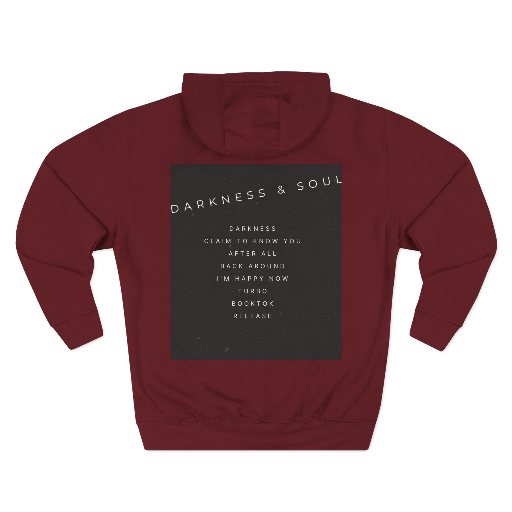 Three-Panel Hoodie — Retro Photo Collage & "Darkness & Soul" Tracklist Fleece Hoodie - Imagen 30